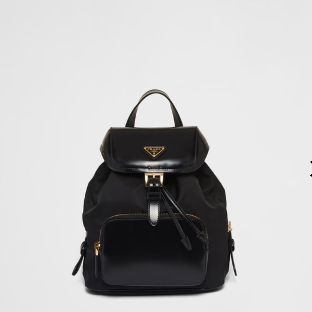 PRADA RE NYLON  and brushed leather backpack